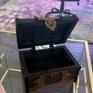 Wooden Black and Brown Storage Box